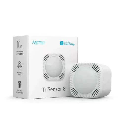 Aeotec TriSensor 8 - 3 az 1-ben érzékelő: (hőmérő + mozgás és fényintenzitás), Z-Wave 800 sorozat (ZWA045-C)
