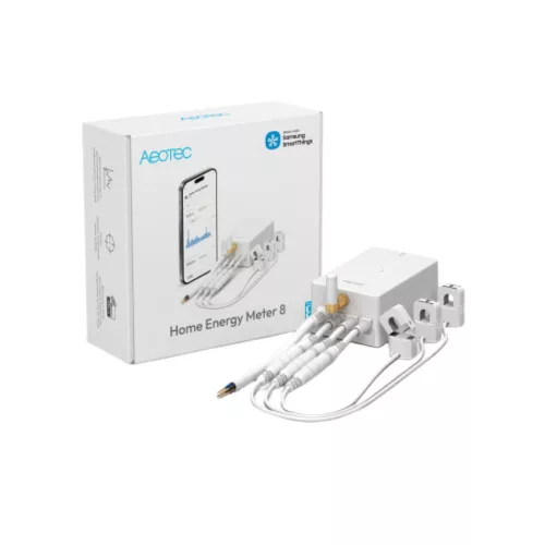Aeotec Home Energy Meter 8 – fogyasztásmérő, három fázisú, 3 x 60A áramváltóval, Z-Wave 800 (ZWA046C3A60)
