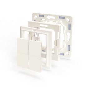   Shelly BLU Wall Switch 4 vezeték nélküli kapcsoló, Bluetooth, fehér + Legrand/Shelly keret adapter
