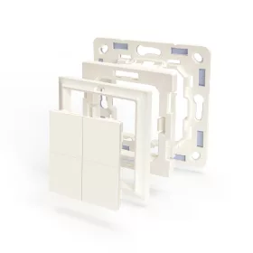   Shelly BLU Wall Switch 4 vezeték nélküli kapcsoló, Bluetooth, fehér + Legrand/Shelly keret adapter