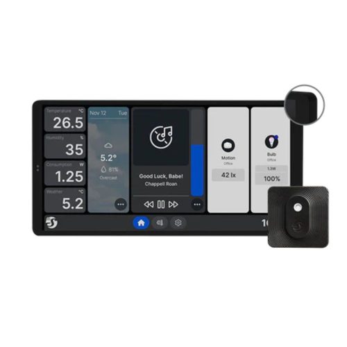 Shelly Wall Display X2 Wi-Fi+Bluetooth villanykapcsoló + érintőképernyős vezérlőpanel (fekete kerettel) + BLU H&T szenzor