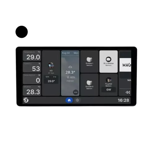 Shelly Wall Display X2i – fali vezérlőpanel és villanykapcsoló, Wi-Fi, Bluetooth, fekete