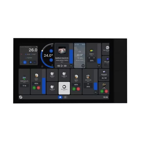 Shelly Wall Display XL Black — 10,1″-es fali vezérlőpanel és villanykapcsoló, Wi-Fi, Bluetooth, fekete