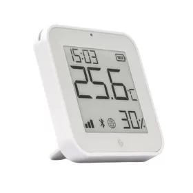   Shelly BLU H&T Display ZB – Hőmérséklet, pára és fény szenzor, e-papír kijelzővel,  Zigbee, Bluetooth, fehér