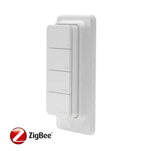Shelly BLU RC Button 4 ZB – négy gombos távirányító, Bluetooth, Zigbee, fehér