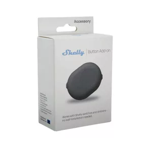   Shelly Button Add-on – nyomógomb kiegészítő relémodul foglalattal Plus (Gen2), Gen3 és Gen4 Shelly modulokhoz, fekete