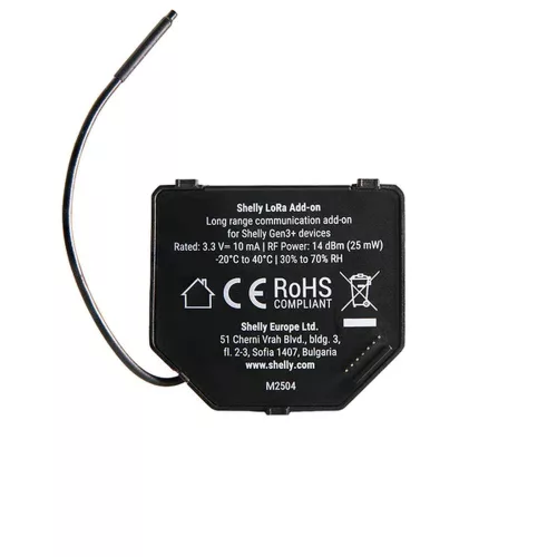 Shelly LoRa Add-on nagy hatótávolságú kommunikációs bővítőmodul (1 db)