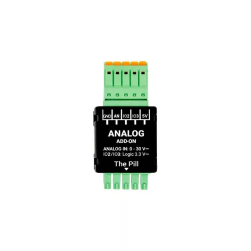 Shelly Analog 0-30 V Add-on  – Kiegészítő csatlakozó a The Pill by Shelly többcélú bemeneti modulhoz