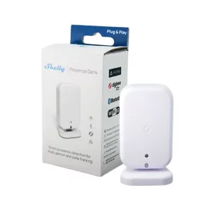   Shelly Presence Gen4 –  mmWave jelenlét és fény szenzor, Zigbee, Wi-Fi, Bluetooth, Matter, fehér
