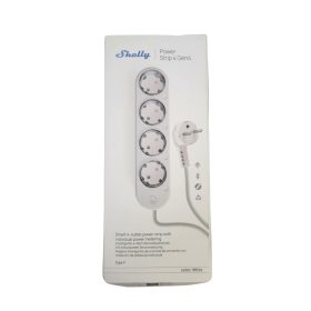  Shelly Power Strip 4 Gen4 –  okos konnektor elosztó négy aljzattal, fogyasztásmérős, Wi-Fi, Zigbee, Matter, fehér 