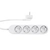 Shelly Power Strip 4 Gen4, okos elosztó négy aljzattal, fehér, fogyasztásmérős, Wi-Fi, Zigbee, Matter