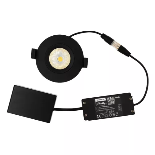 Shelly LightSolutions Hilux DS8 Black – okos spot lámpa, dimmelhető, színhőmérséklet 2200K – 6000K, Wi-Fi, Bluetooth, fekete