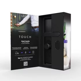 Shelly LOQED érintős okos Wi-Fi + Bluetooth zár, fekete