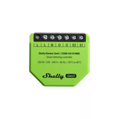 Shelly Dimmer Gen3 Wi-Fi + Bluetooth okos fényerőszabályzó / dimmer relémodul