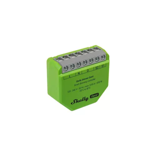 Shelly Dimmer Gen4 – fényerőszabályozó modul, Wi-Fi, Bluetooth, Zigbee, Matter (S4DM-0A101WWL)