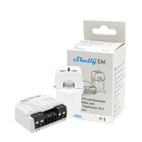   Shelly EM Gen3 egyfázisú, 2 áramkörös fogyasztásmérő modul, 1 db 50A áramváltóval