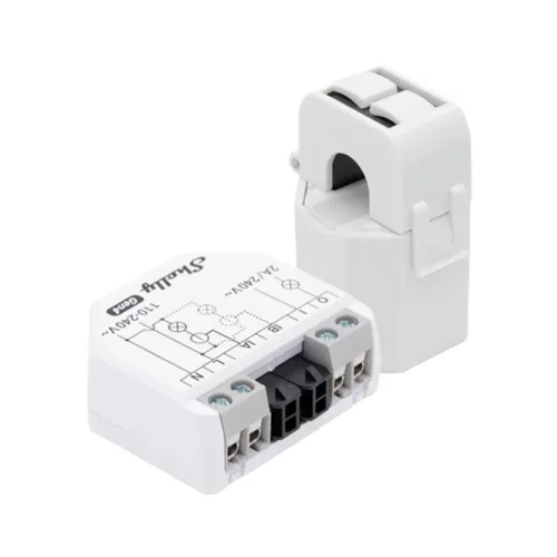 Shelly EM Gen4 –  egyfázisú két áramkörös fogyasztásmérő, 1 db 50A áramváltóval, 2A kontaktorral, Wi-Fi, Bluetooth, Zigbee, Matter (S4EM-002CXCEU)