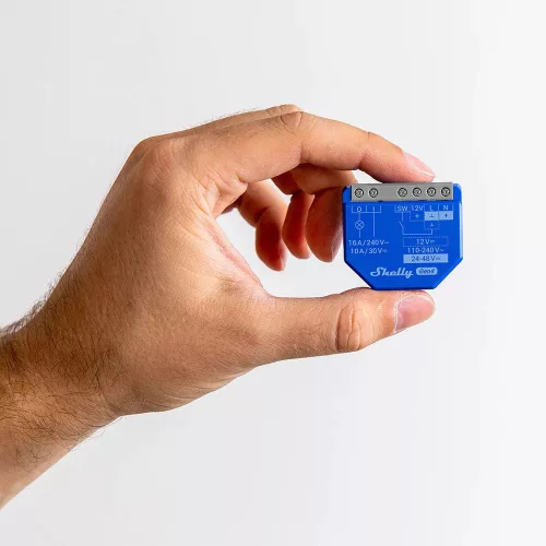 Shelly 1 Gen4 egy áramkörös Wi-Fi + Bluetooth / Zigbee 3.0 multi-protokoll okosrelé, Matter kompatibilis (16A)