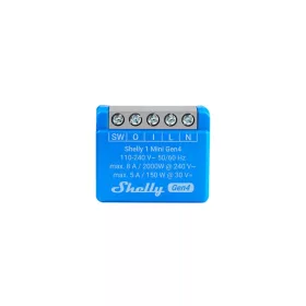   Shelly 1 Mini GEN4 egy áramkörös Wi-Fi + Bluetooth / Zigbee 3.0  multi-protokoll okosrelé, Matter kompatibilis (8A)