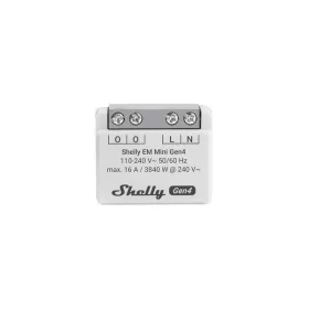  Shelly EM Mini Gen4 – egy áramkörös fogyasztásmérő (16A), Wi-Fi, Bluetooth, Matter, Zigbee