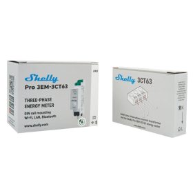   Shelly PRO 3EM 3CT63 okos Wi-Fi + Ethernet háromfázisú fogyasztásmérő, DIN-sínre
