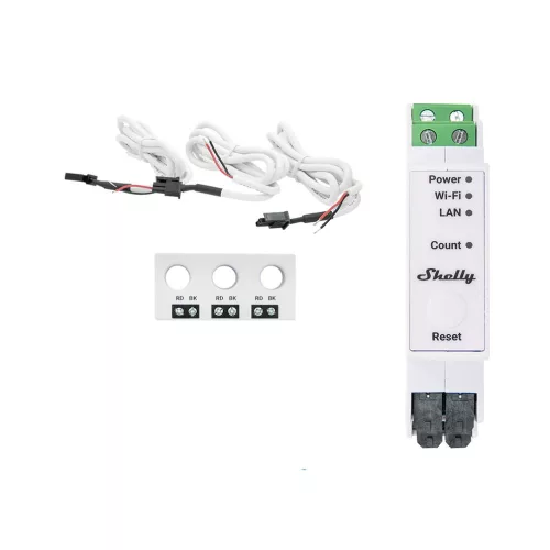 Shelly PRO 3EM 3CT63 okos Wi-Fi + Ethernet háromfázisú fogyasztásmérő, DIN-sínre