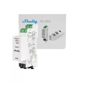   Shelly Pro 3EM 120A V2 – fogyasztásmérő, három fázisú, 3 x 120A áramváltóval, Wi-Fi, Ethernet, Matter (SPEM-003CEBEU)