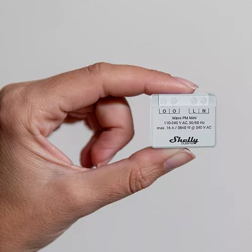 Shelly Qubino Wave PM MINI egy áramkörös, fogyasztásmérős okosrelé, Z-Wave protokoll kompatibilis