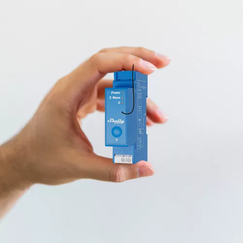 Shelly Qubino Wave PRO 1 egy áramkörös, DIN-sínre illeszthető okosrelé, Z-Wave protokoll kompatibilis