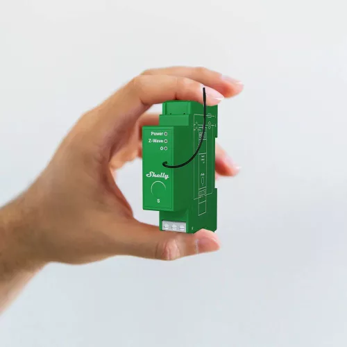 Shelly Wave Pro Dimmer 1PM, egy áramkörös, fogyasztásmérős fényerőszabályozó modul, Z-Wave