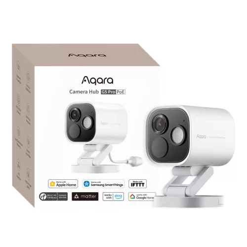 Aqara G5 Camera Hub Pro, kültéri HomeKit SecureVideo kamera, beépített Zigbee és Thread átjáróval, POE verzió, fehér