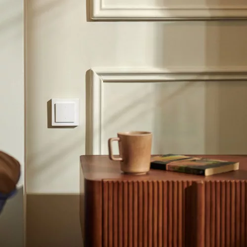Light Switch H2 EU egy áramkörös, két gombos okos Zigbee + Thread villanykapcsoló, fehér / szürke