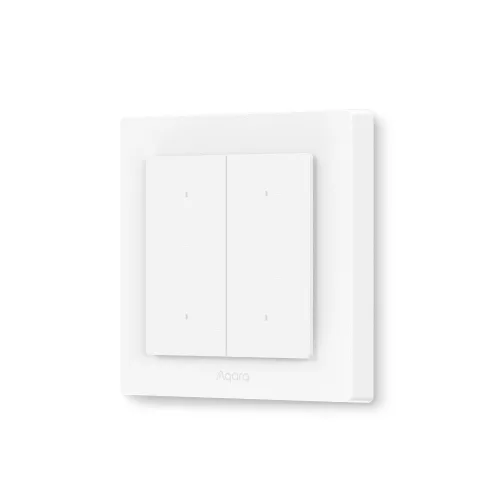 Aqara H2 villanykapcsoló EU két áramkörös, négy gombos okos Zigbee + Thread villanykapcsoló, fehér / szürke