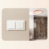 Aqara H2 villanykapcsoló EU két áramkörös, négy gombos okos Zigbee + Thread villanykapcsoló, fehér / szürke