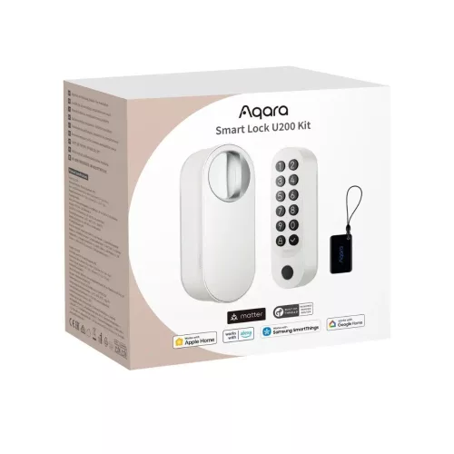 Aqara U200 Smart Lock utólag felszerelhető zárbetét, Matter kompatibilis, fehér színű
