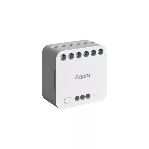 Aqara T2 mini 2 áramkörös relémodul, fogyasztásméréssel, motoros redőnyvezérléshez (Zigbee)