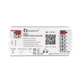   Gledopto Matter Smart LED Controller –  5-az-1-ben RGBCCT LED vezérlő, 20A, Wi-Fi, Matter, (GL-C-218M)