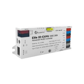   Gledopto Elite 2D-EXMU Advanced WLED Controller – kettő csatornás RGBIC LED vezérlő, mikrofonnal, USB-C, ESP32, Wi-Fi, Ethernet (GL-C-616WL)
