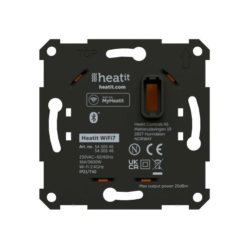 HeatIt WIFI7 – termosztát, Wi-Fi, Bluetooth, fekete (5430546)