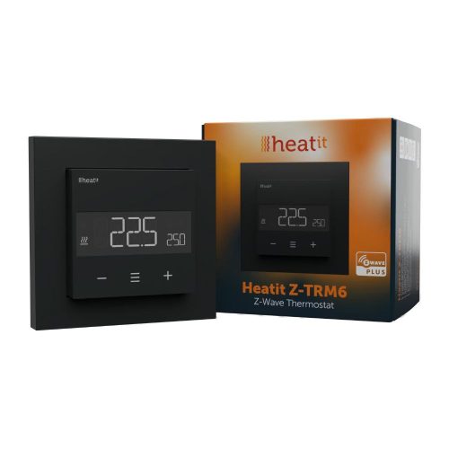 HeatIt Z-TRM6 okos termosztát, Z-Wave 800 verzió (matt fekete)