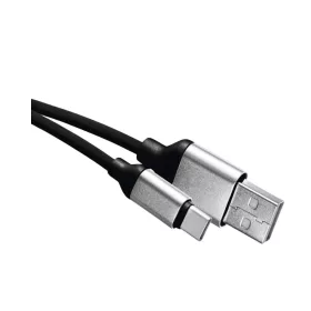 Tápkábel / adatkábel, USB-A - USB-C, 1 méter, fekete