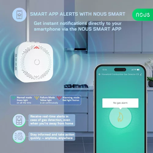 Nous E9 Tuya Zigbee gáz-szivárgás érzékelő