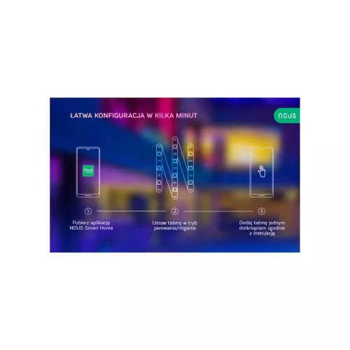 Nous F5 okos Tuya Wi-FI RGBIC (chip-enként vezérelhető) LED szalag, 10 méter