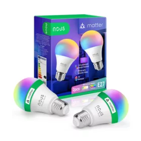   Nous P3 okos Tuya Wi-Fi RGB izzó (E27 foglalat), Matter kompatibilis (2 db)