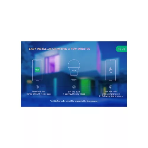 Nous P3Z okos Tuya Zigbee RGB izzó (E27 foglalat)