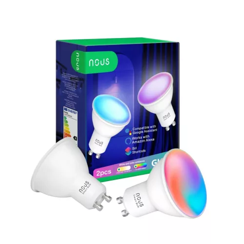 Nous P8 okos Tuya Wi-Fi RGB izzó (GU10 foglalat), Matter kompatibilis (2 db)