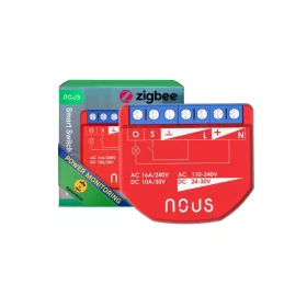   Nous B2Z okos Tuya Zigbee mini fogyasztásmérős kapcsolórelé modul, kapcsolóbemenettel, 1 áramkörös