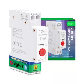   Nous D2Z DIN-sín kompatibilis Tuya Zigbee fogyasztásmérős relémodul 20A