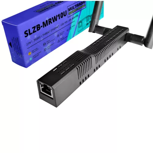 SMLIGHT SLZB-MRW10U – Multi-Radio PoE Adapter, Zigbee, Thread, Z-Wave, Matter, fekete (ESP32+CC2674P10+EFR32ZG23)
