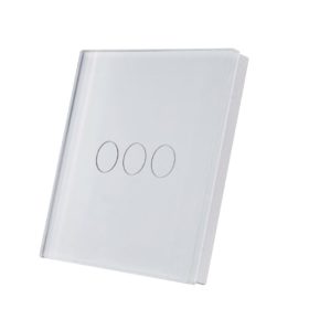   SmartWise érintős üveg előlap T6 okoskapcsolókhoz, fehér, 3 gombos